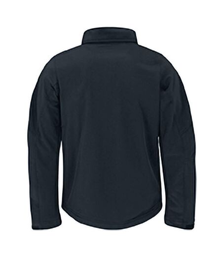 B&C Mens Hooded Softshell Breathable, Waterproof & Windproof Jacket (Fleece Lini (Navy Blue) - UTBC2001