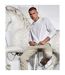 Build Your Brand Sweat-shirt organique à poignets côtelés pour hommes (Blanc) - UTRW8174