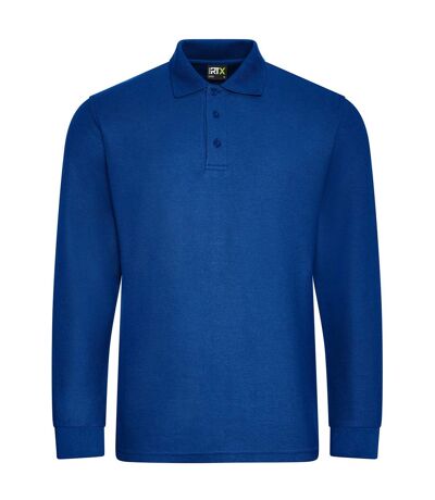 PRO RTX Mens Pro Pique Long-Sleeved Polo Shirt (Royal Blue)