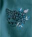 Domácí fleecový komplet s detaily z tkaniny s leopardím potiskem a výšivkou