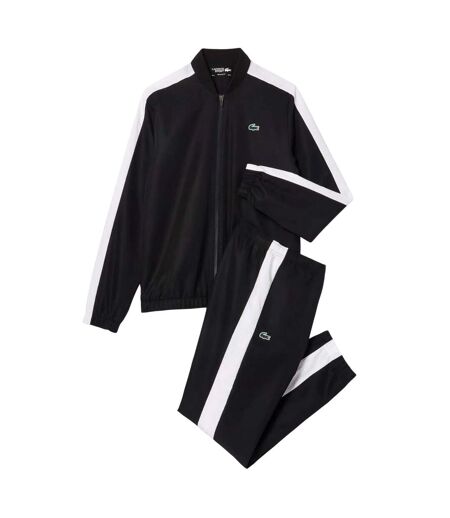 Mens Colourblock Tennis Tracksuit Set Black White Lacoste