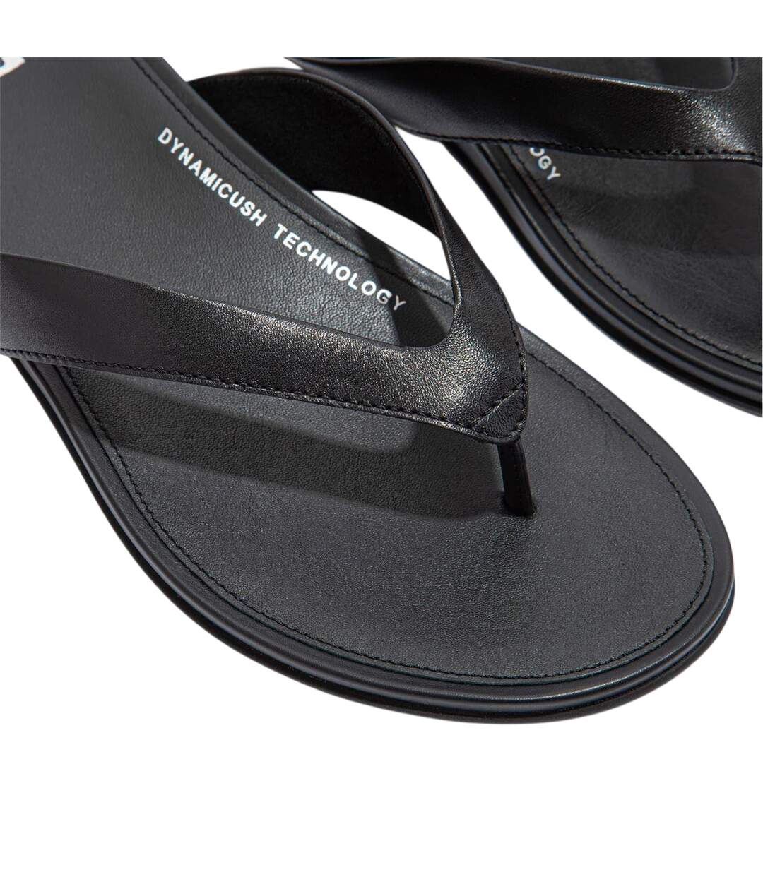 Womens/ladies Gracie Leather Flat Flip Flops All Black FitFlop-3