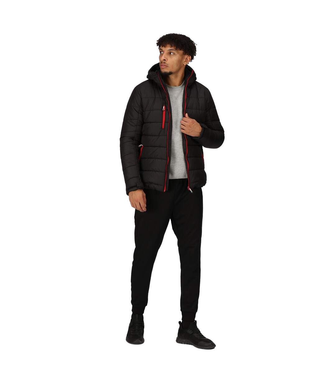 Doudoune Matelassée Navigate Homme Noir Rouge Classique Regatta-1