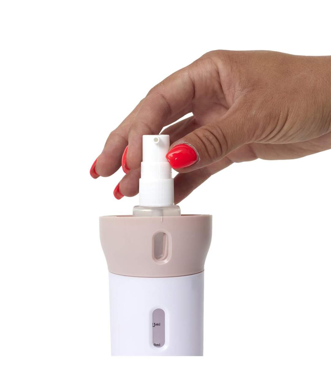 Flacon de Transport 4 en 1 Distributeur 16cm Blanc-4