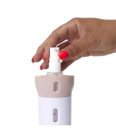 Flacon de Transport 4 en 1 Distributeur 16cm Blanc
