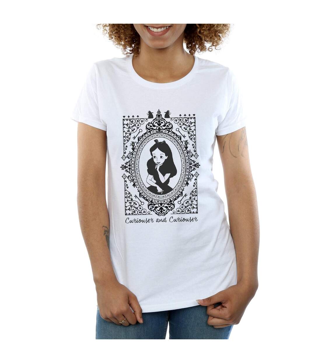 Disney Femme/Ladies Alice In Wonderland - T-shirt en coton à armature (Blanc) - UTBI6738-3