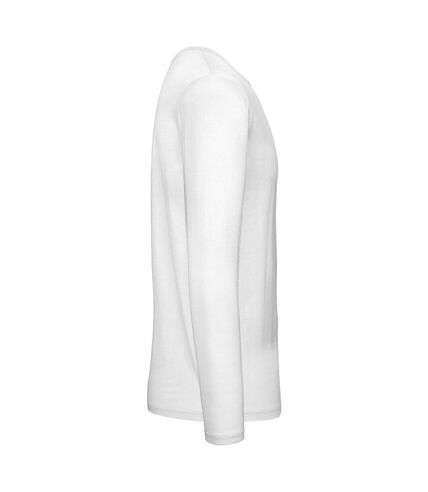 B&C Mens Round Neck Long-Sleeved T-Shirt (White)