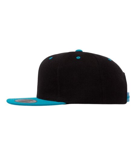 Casquette Ajustable Motif/style Deux Tons Noir Bleu Sarcelle Flexfit