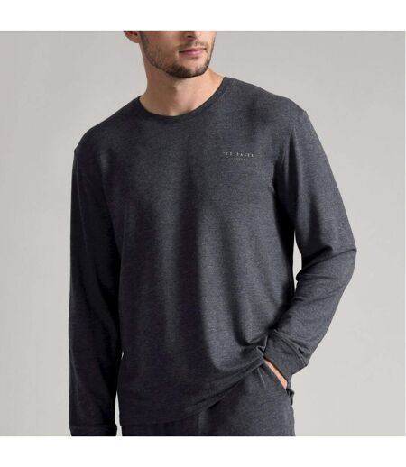 Mens Long Sleeve Luxury Pyjama Top Loungewear T-Shirt