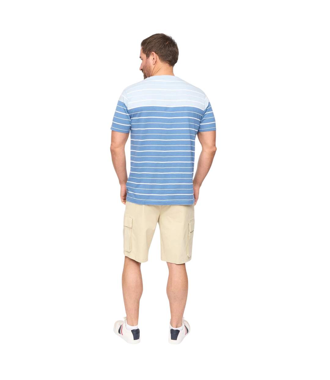 Mens Blaydon Short-sleeved Everyday T-shirt Blue Stripe Bewley & Ritch-3