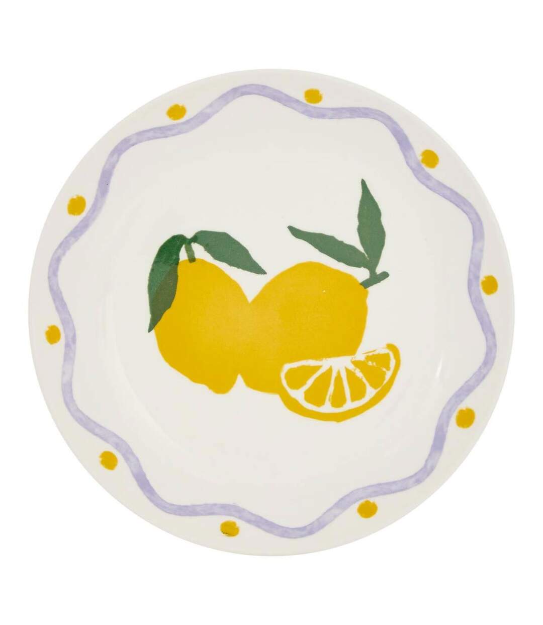 Lot de 6 Assiettes à Dessert Citron 19cm Multicolore-1