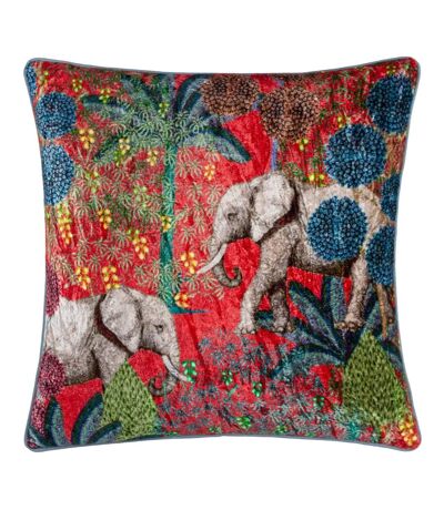 Mariella velvet piped cushion cover 50cm x 50cm multicoloured Wylder