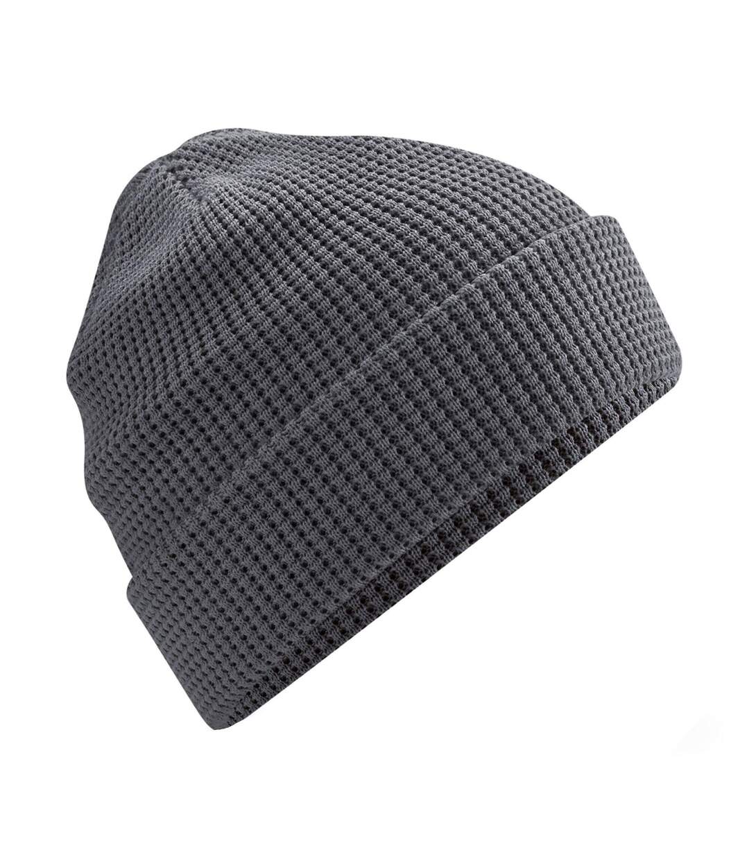 Bonnet En Coton Biologique Gaufré Gris Foncé Beechfield-2