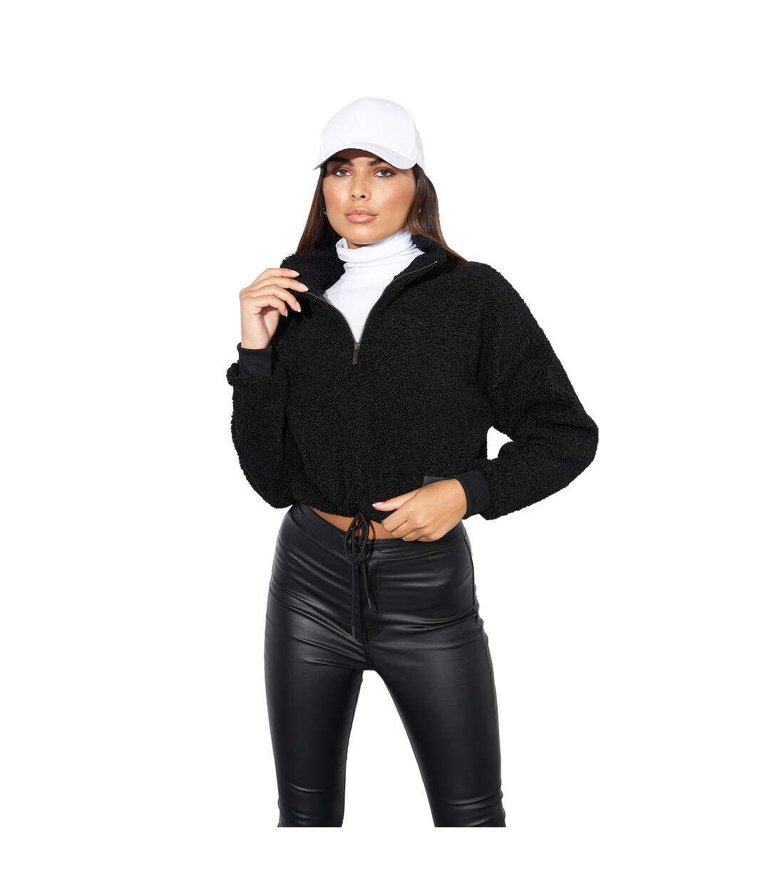 Lily Lane Womens/Ladies Kimora Borg Funnel Neck Hoodie (Black) - UTBG669-3