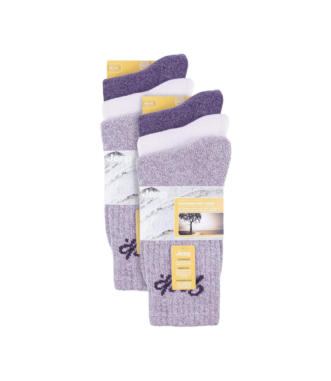 Ladies 6 Pack Hiking Boot Socks | Cotton Socks for the Outdoors-2