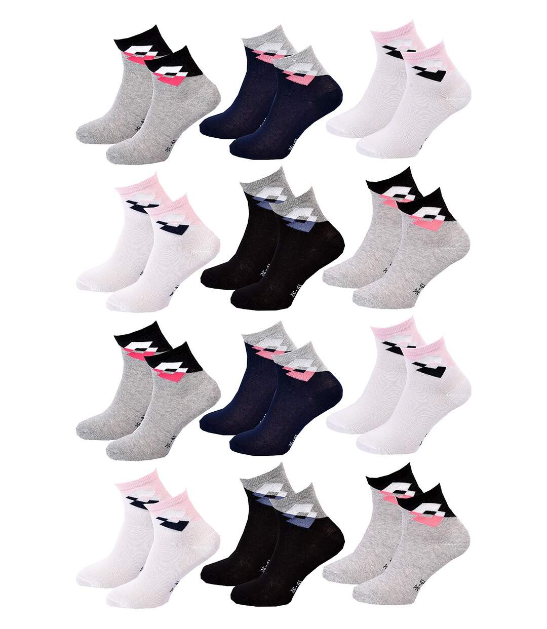 Chaussettes Femme LOTTO Pack de 12 paires QUARTER 2314-1