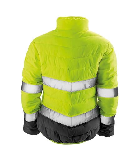 Result Safeguard Womens/Ladies Soft Padded Safety Jacket (Fluorescent Yellow/Grey)
