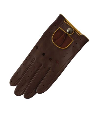 Eastern Counties Leather Womens/Ladies Driving Gloves (Brown/Ochre) - UTEL214