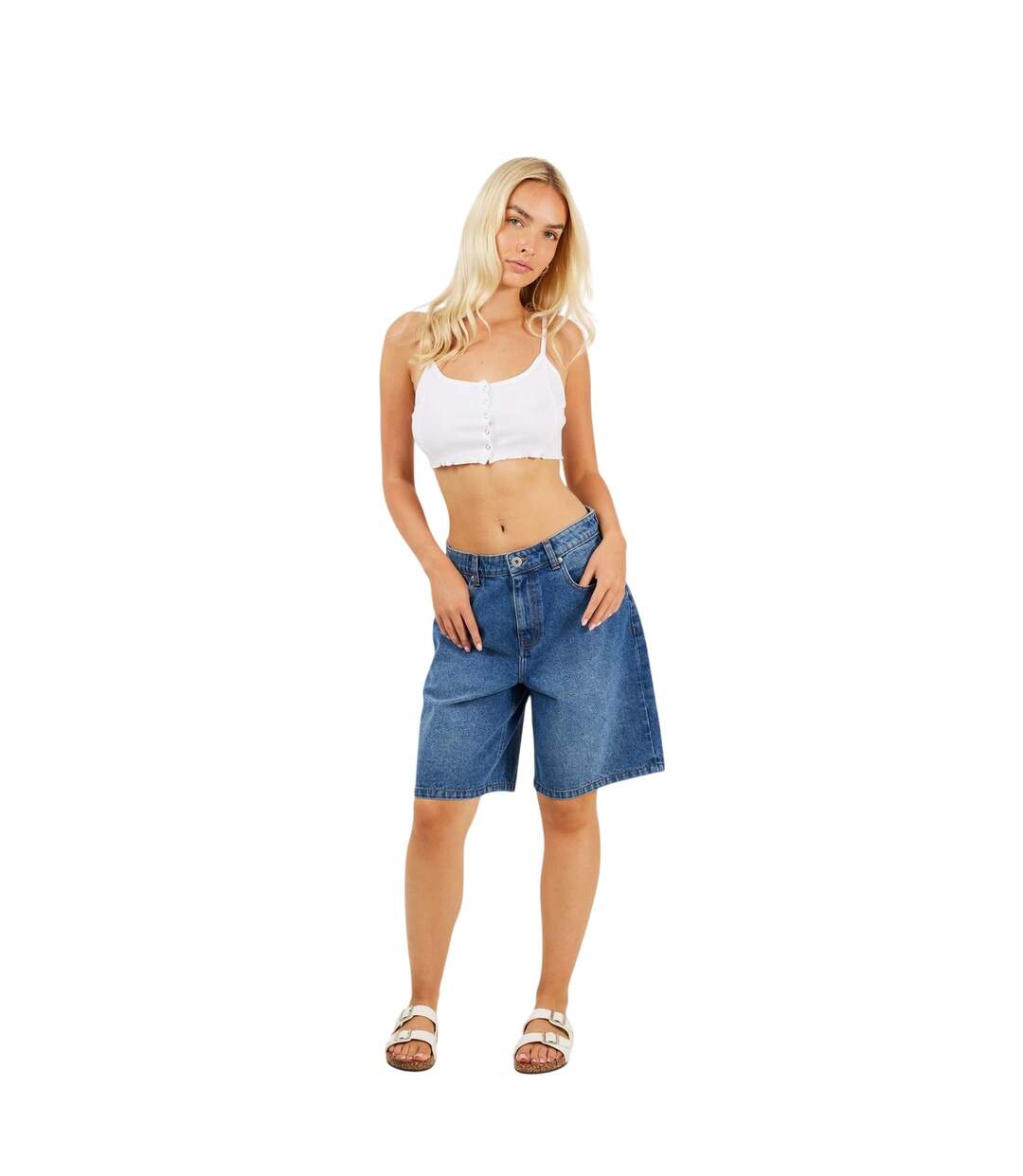 Haut Court Femme Blanc Brave Soul-4