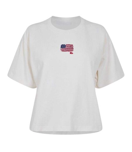 T-shirt Motif/style Drapeau Polo Femme Blanc Ralph Lauren