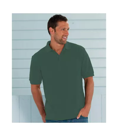 Polo À Manches Courtes Hommes Vert Foncé Russell