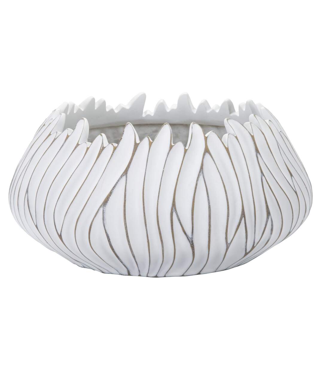 Cache-Pot Design en Relief Honduras 40cm Blanc-1