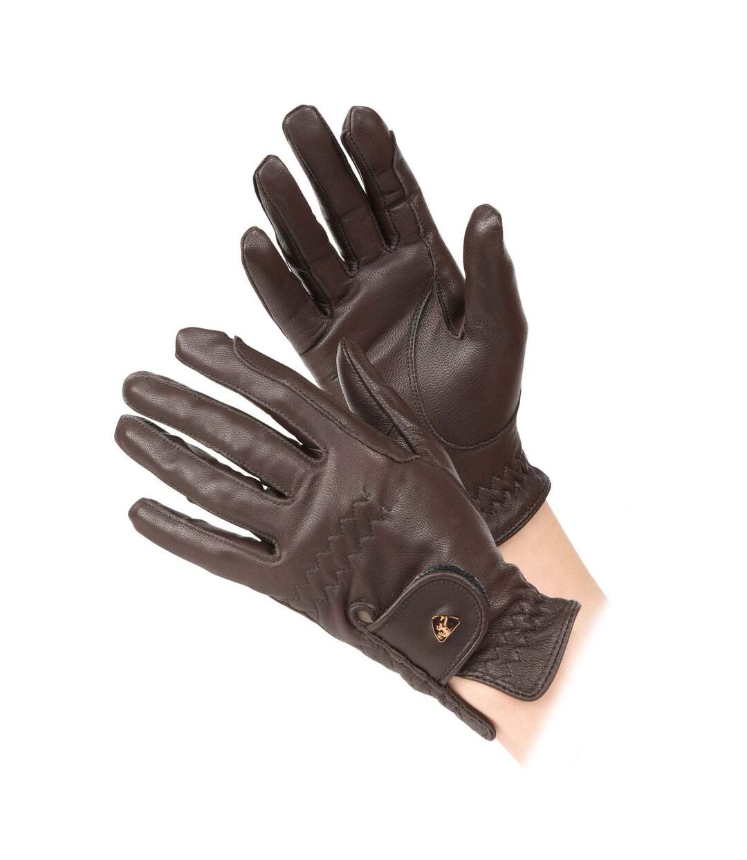 Womens/ladies leather riding gloves brown Aubrion