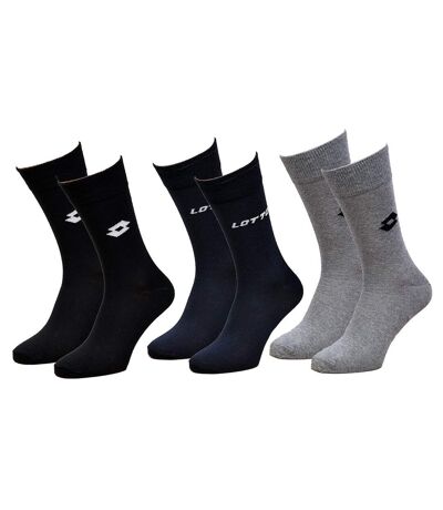 Chaussettes homme LOTTO Sport, Urbain, Confort en Coton -Assortiment modèles photos selon arrivages- Pack de 3 Paires Unies Assorties