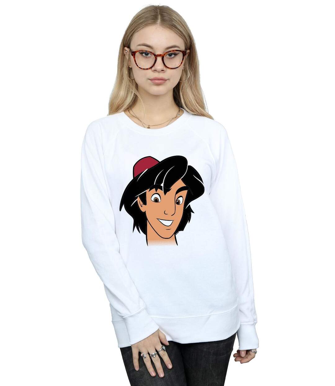 Disney - Sweat ALADDIN HEADSHOT - Femme (Blanc) - UTBI14077-2