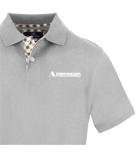 Mens Short-sleeved Polo Shirt Grey Aquascutum