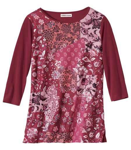 Women's Pink Patchwork Tunic