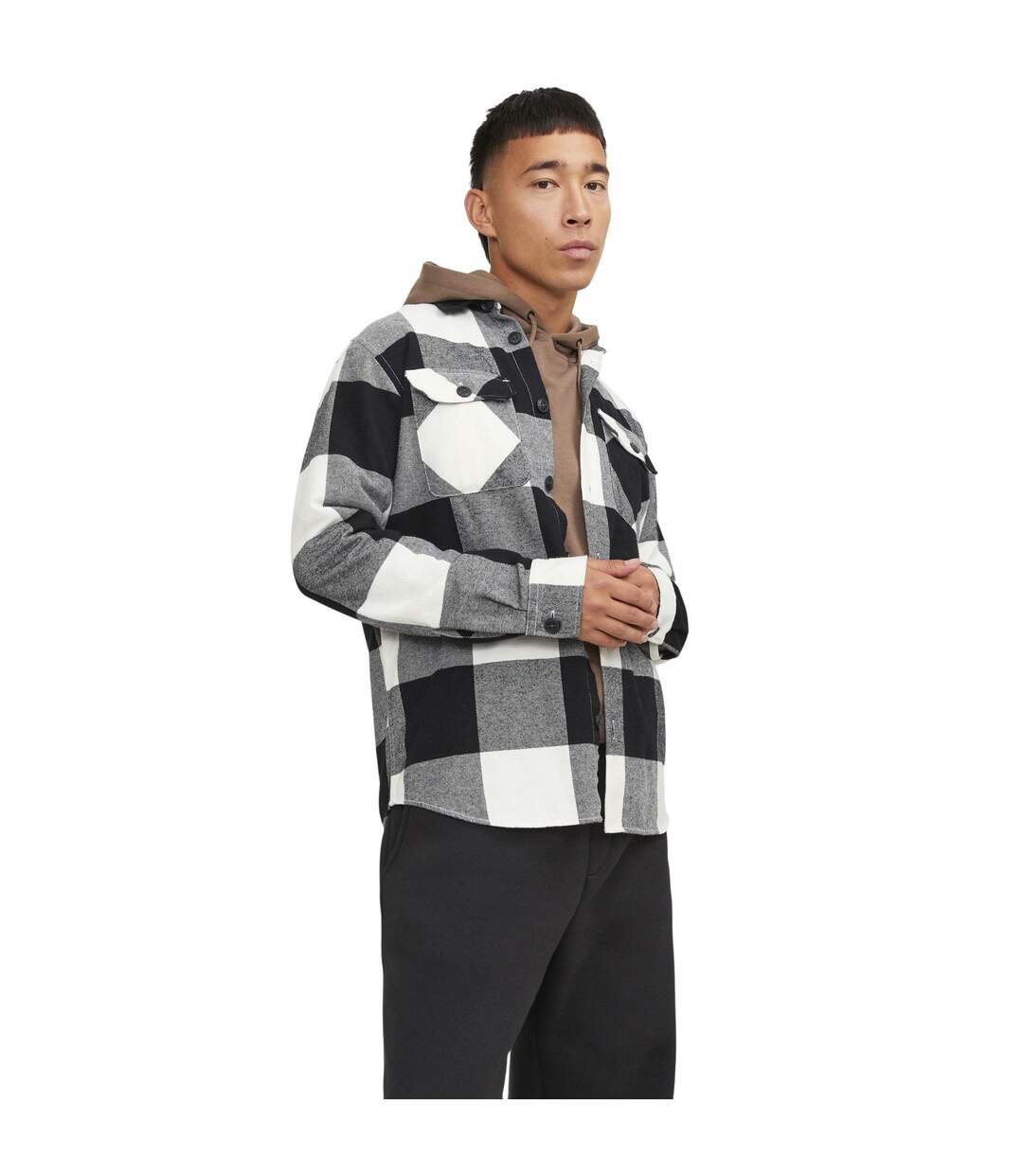 Surchemise Manches Longues Motif/style À Carreaux Homme Blanc Jack And Jones-2