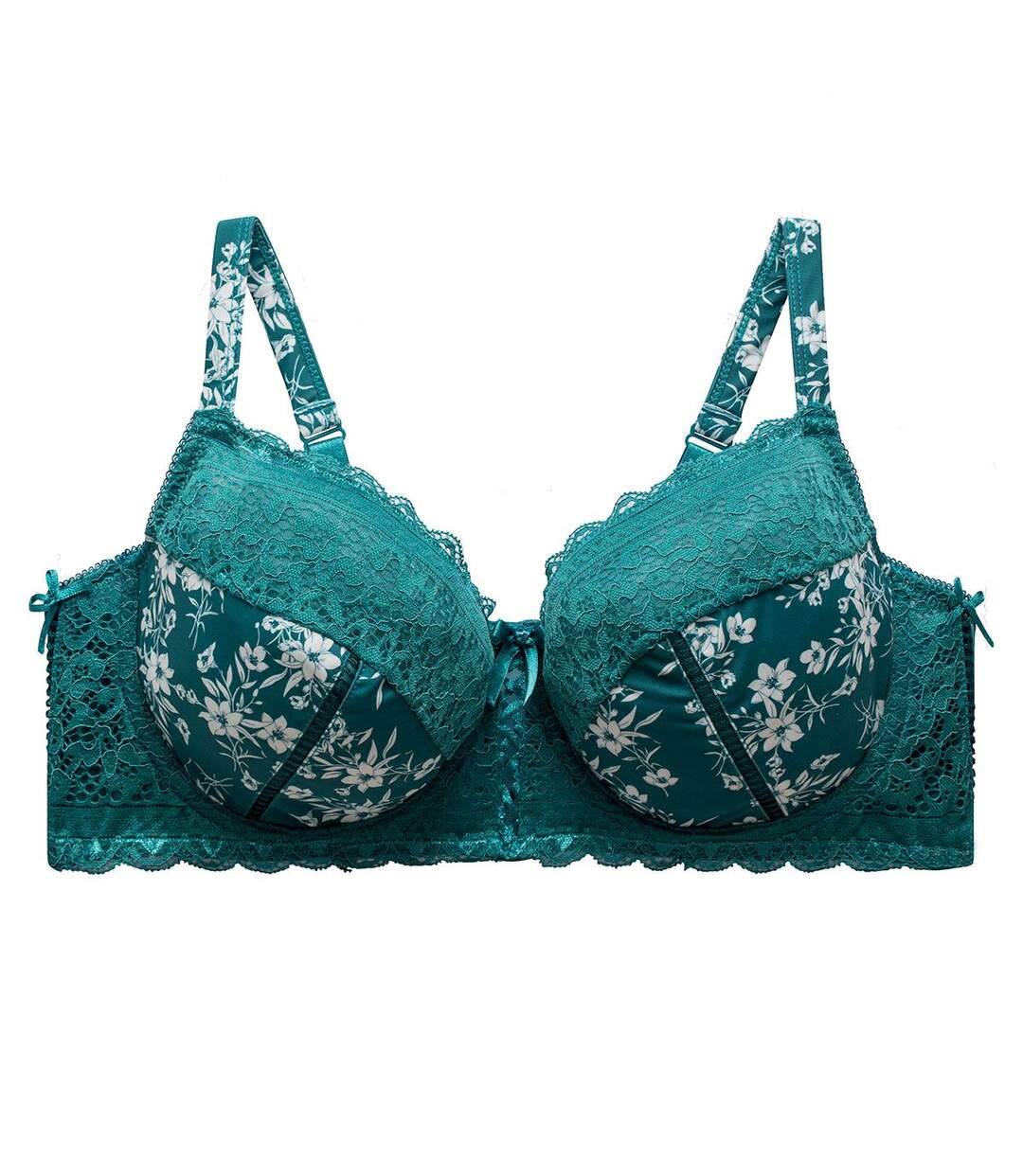 Soutien-gorge grand maintien vert/ivoire Elena