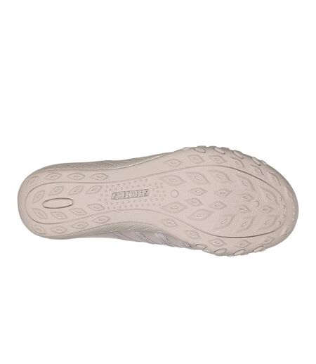 Womens/ladies Breathe Easy Roll With Me Trainers Taupe Skechers