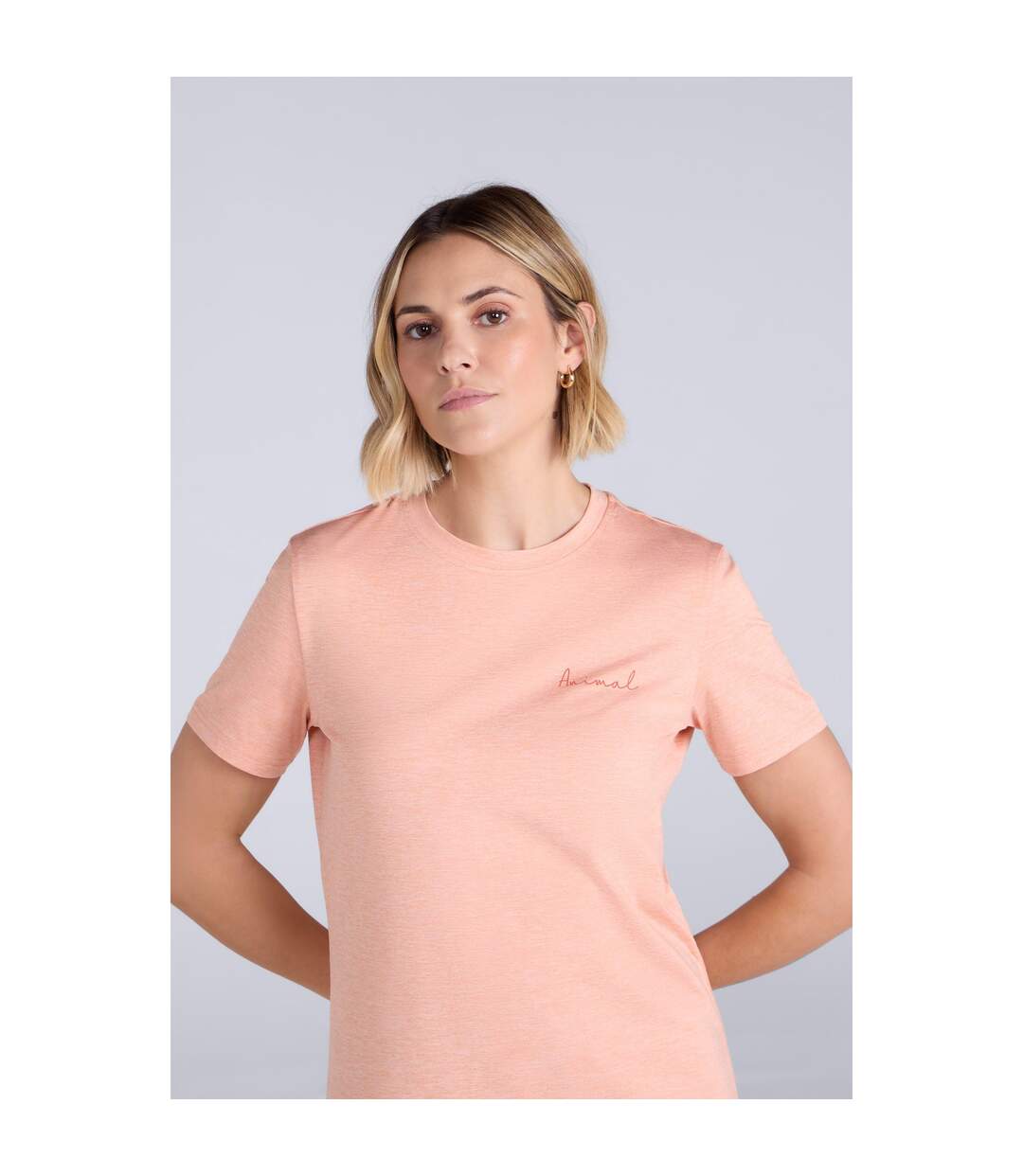 Womens/ladies Latero Hybrid Swimming T-shirt Coral Animal-1