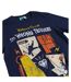 T-shirt Motif/style Losange The Wrong Trousers Adulte Bleu Marine Wallace And Gromit-4
