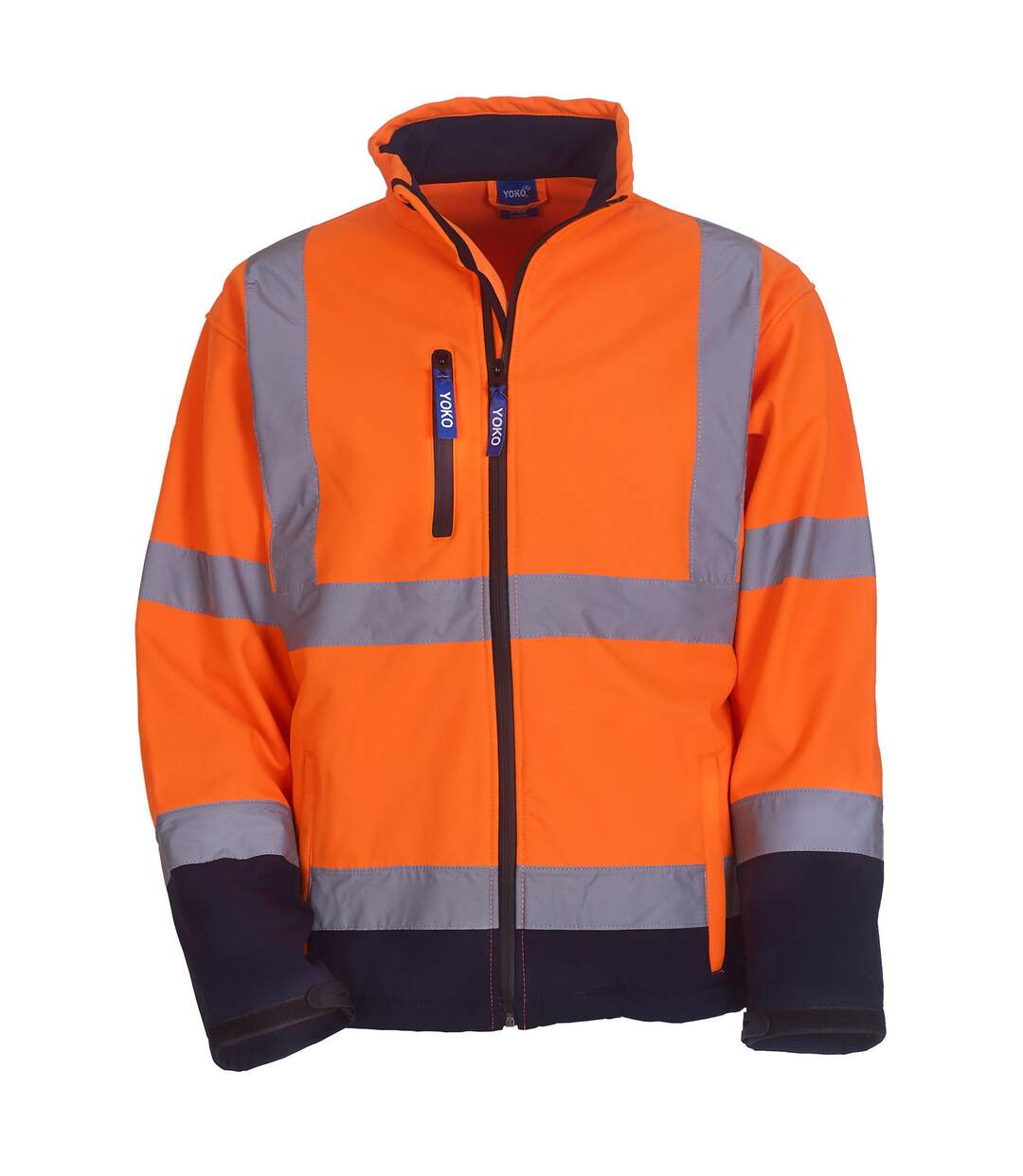 Yoko Veste unisexe à coquille souple Hi-Vis pour adultes (Orange/Marine) - UTRW9680-1