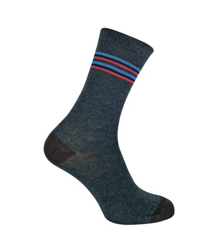6 Pack Mens Blue Grey Argyle Striped Fashion Dress Socks