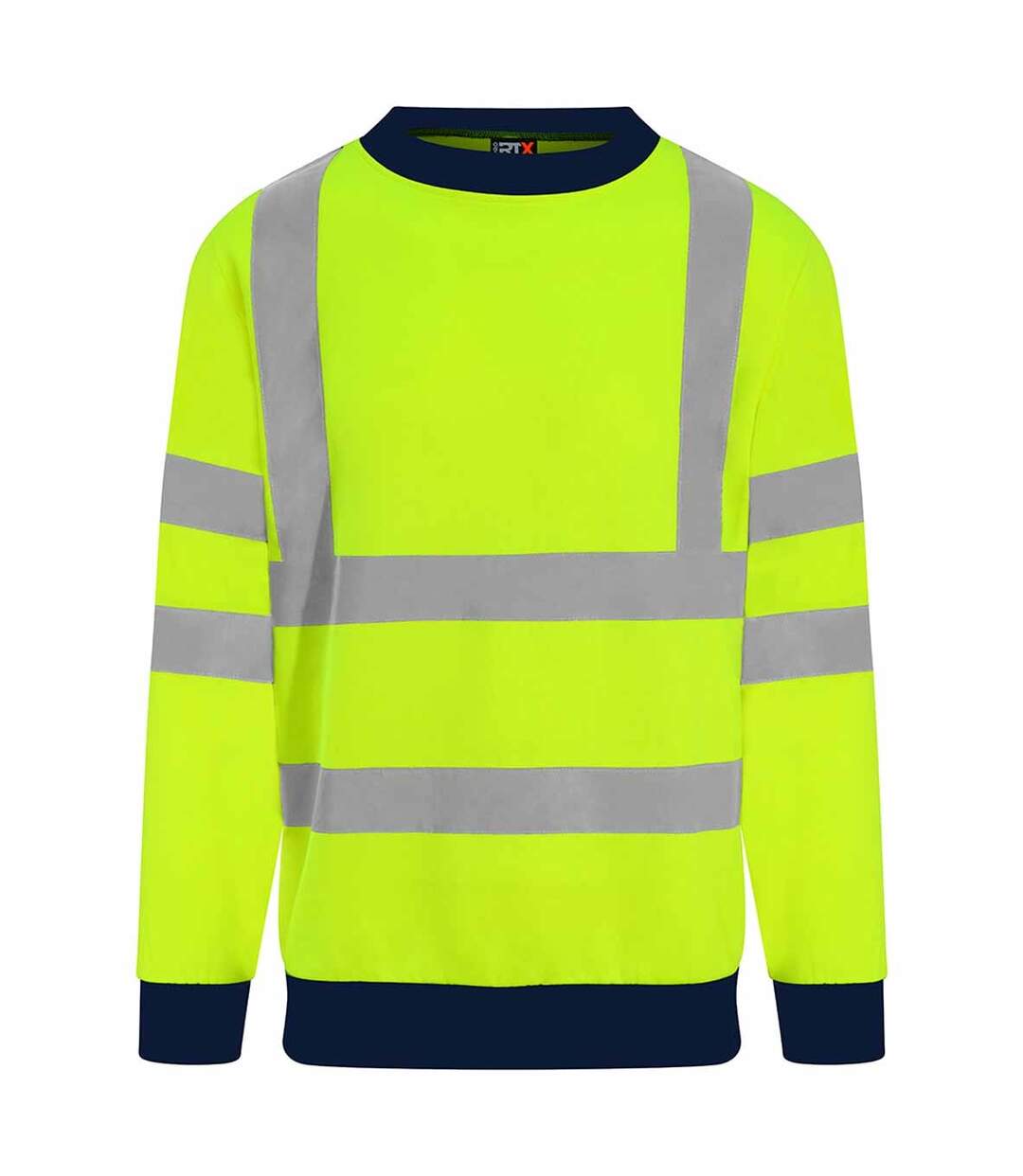 Mens two tone high-vis safety sweatshirt yellow/navy PRO RTX