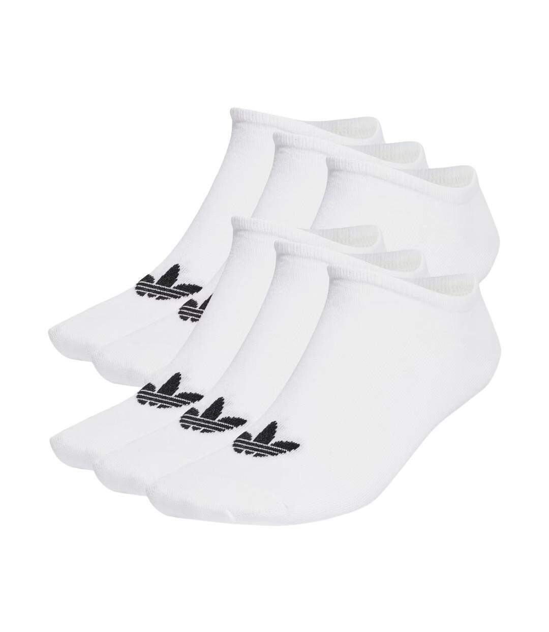 x6 paires de chaussettes blanches/noir homme adidas trefoil liner 6-1