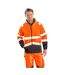 Mens Printable Safety Soft Shell Jacket Fluorescent Orange Black SAFE-GUARD By Result-3