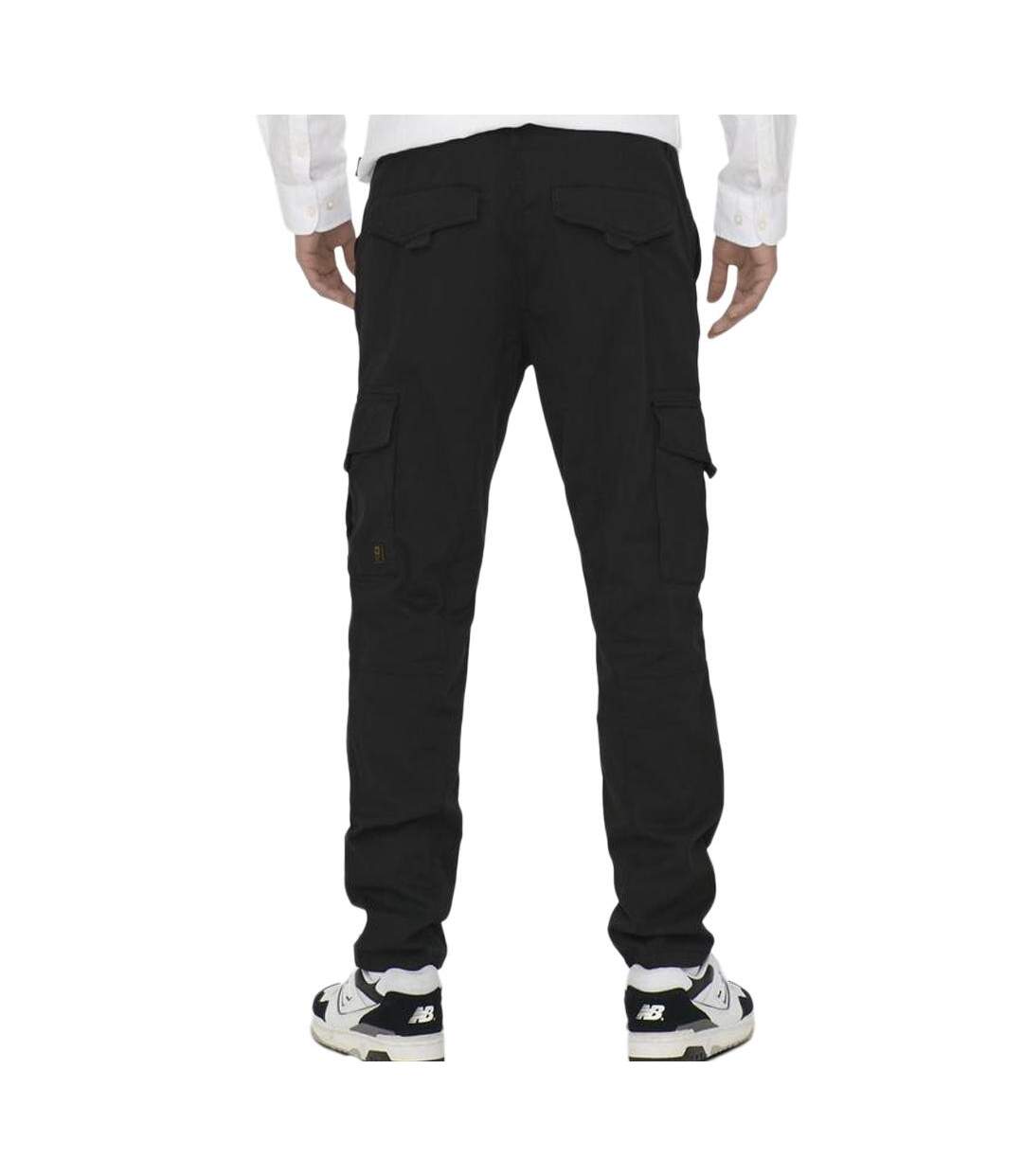 Pantalon cargo noir homme only & sons dean - w28-l32-2