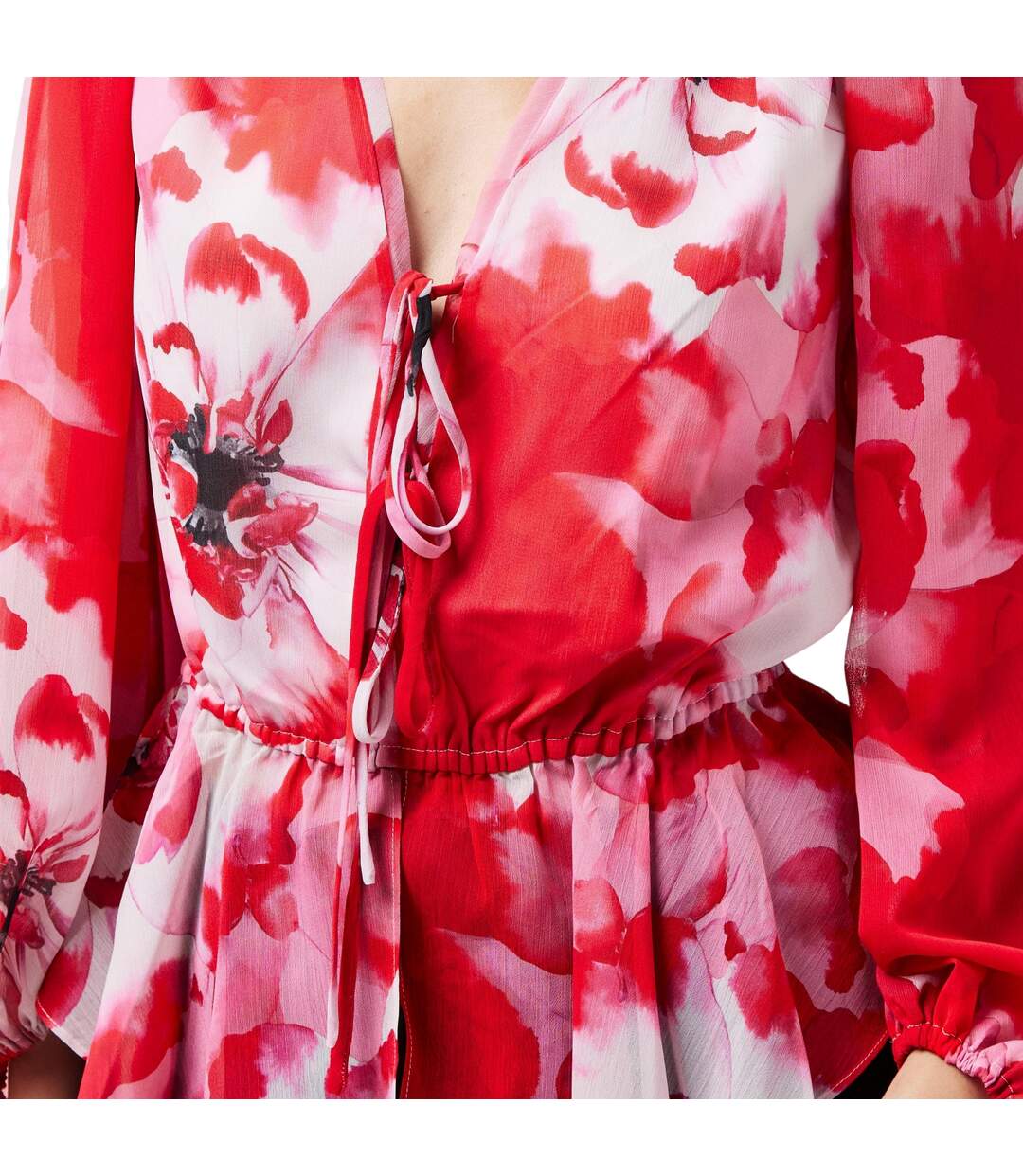 Blouse Manches Bouffantes Motif/style Floral Femme Rouge Ted Baker-4