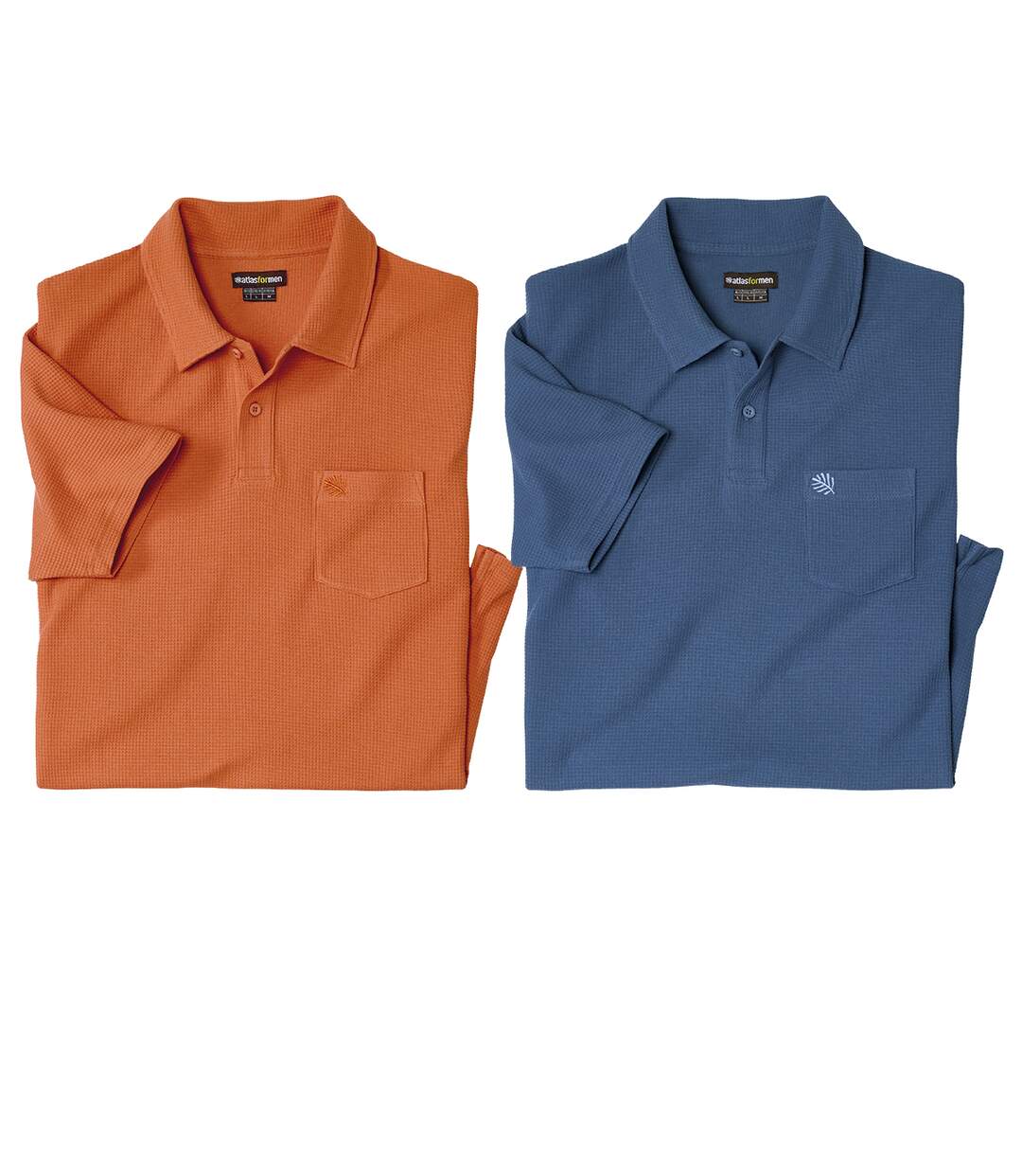 Le Lot de 2 Polos Unis Maille Gaufrée-1