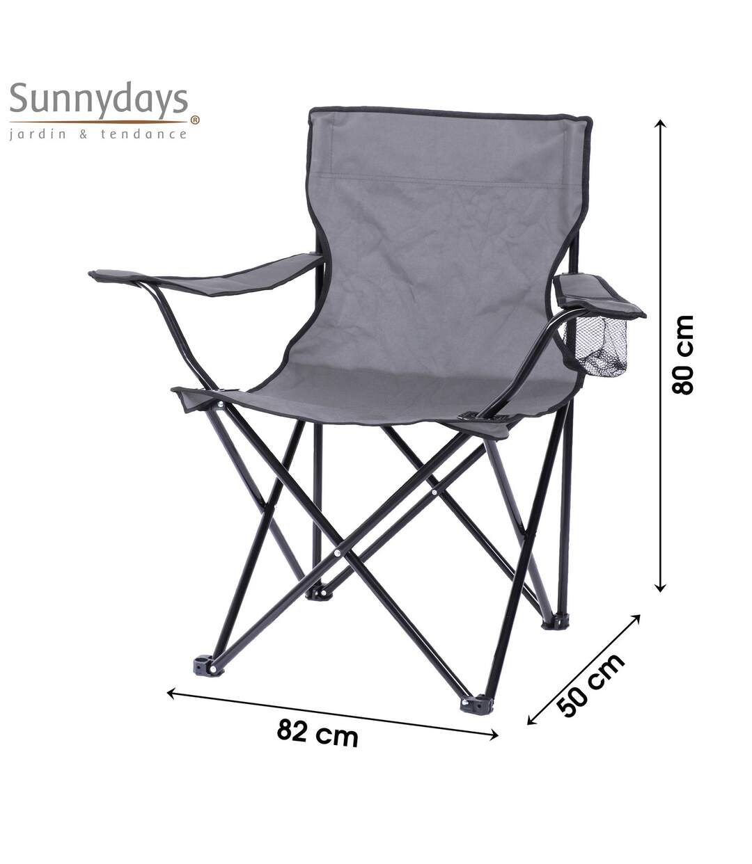 Fauteuil de camping - Gris anthracite