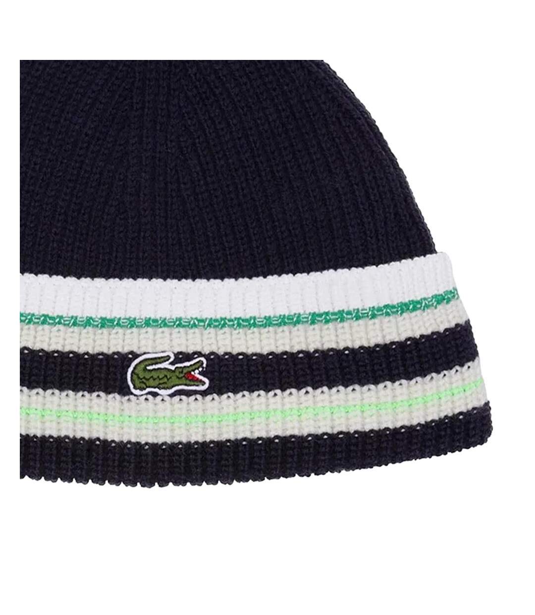 Bonnet marine/blanc/vert homme lacoste flour-2