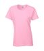 T-shirt À Manches Courtes Coupe Féminine Femme Rose Clair Gildan-4