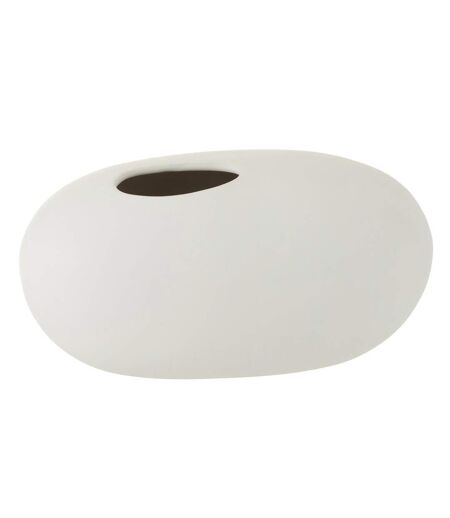 Vase Design Ovale Céramique 25cm Blanc Mat