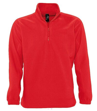 Sweat shirt polaire col zippé - 56000 - rouge