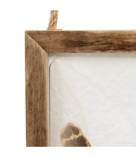 Déco Murale Bombée Plumes Jonas 34cm Marron
